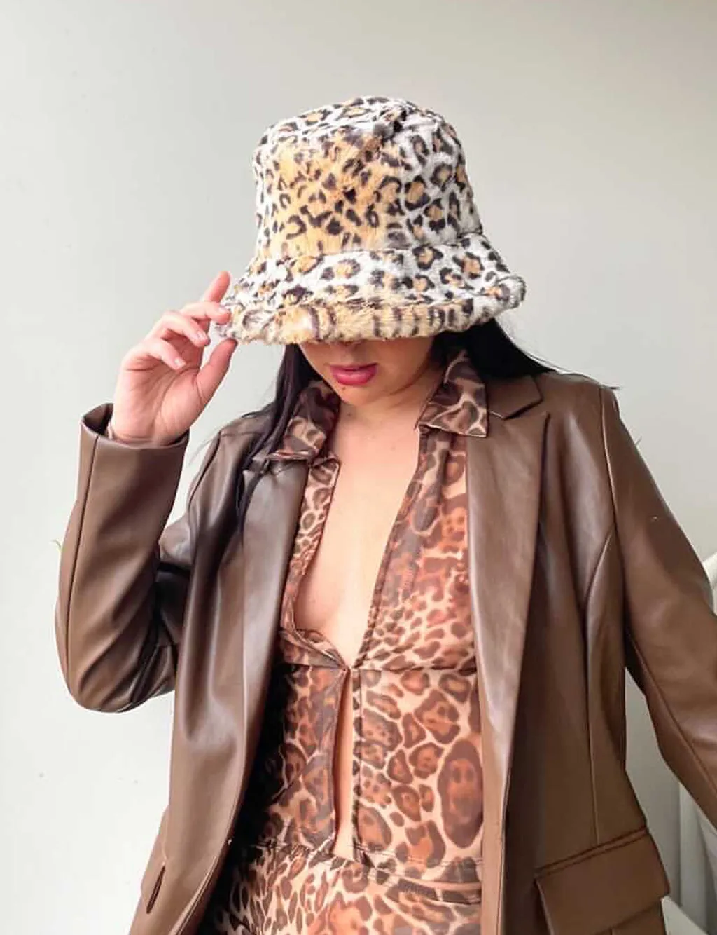 LEOPARD FUZZY HAT