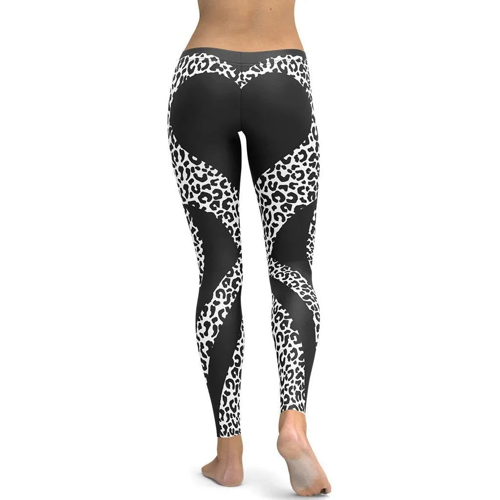 Leopard Heart Shaped Leggings