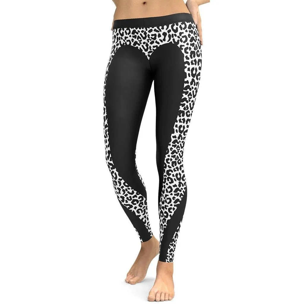 Leopard Heart Shaped Leggings