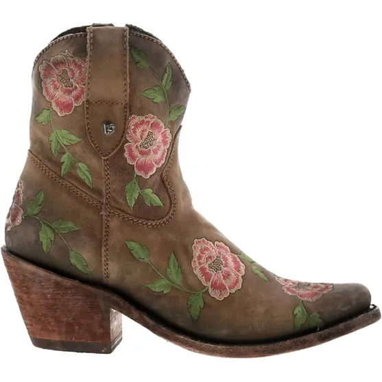 Liberty Black Garden Tan Floral Shortie Boot