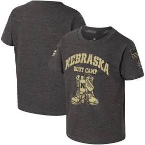 Lids Toddler Colosseum Charcoal Nebraska Huskers OHT Military Appreciation Boot Camp T-Shirt