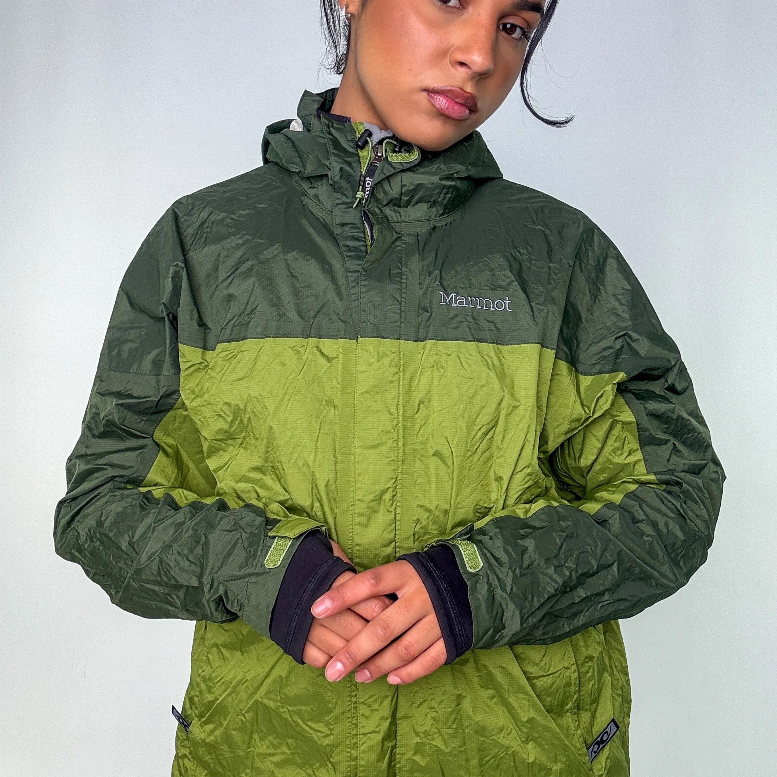 Light Green y2ks Marmot Rain Jacket (L)