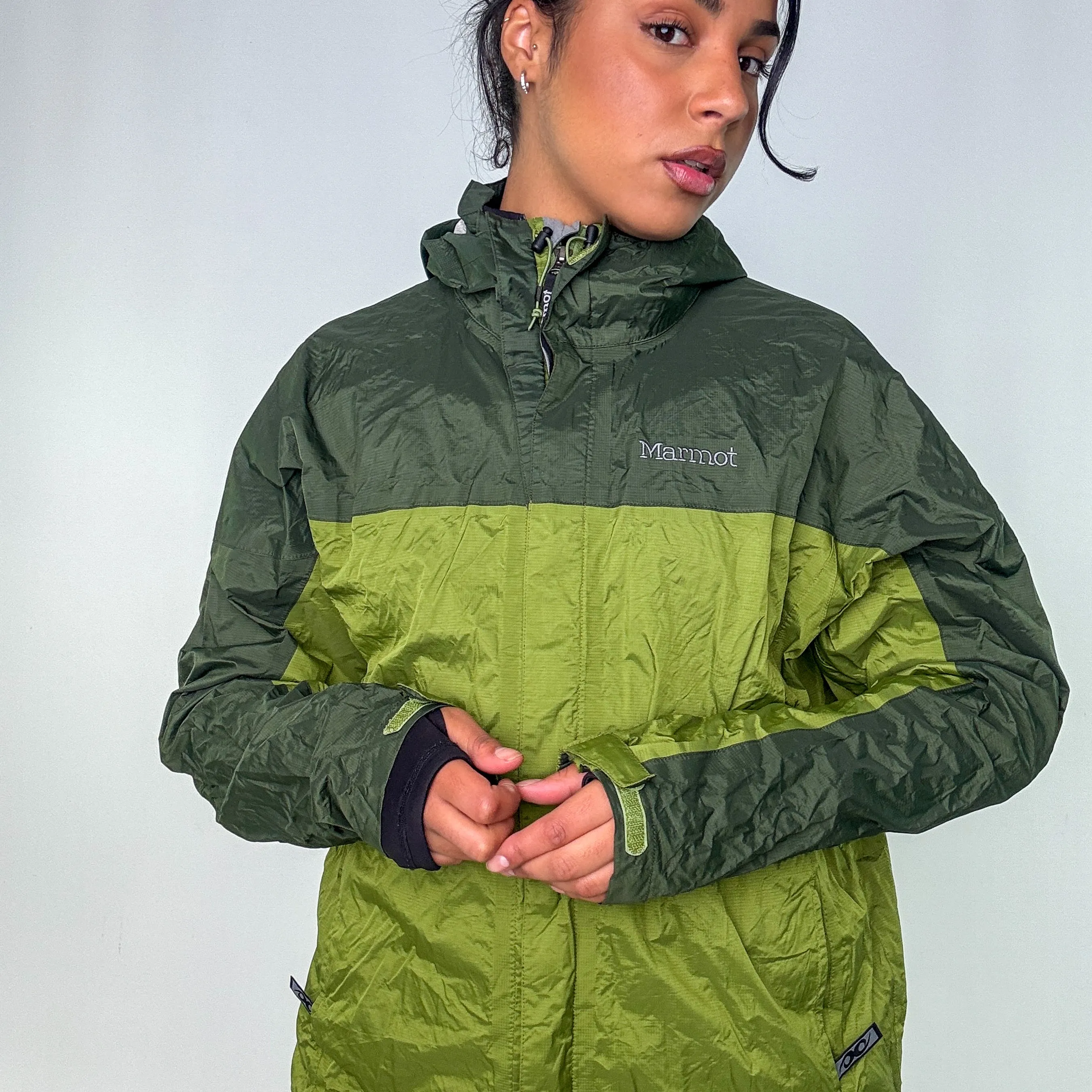 Light Green y2ks Marmot Rain Jacket (L)