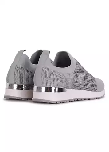 Linzi Storme Grey Diamante Trainers | Grattan