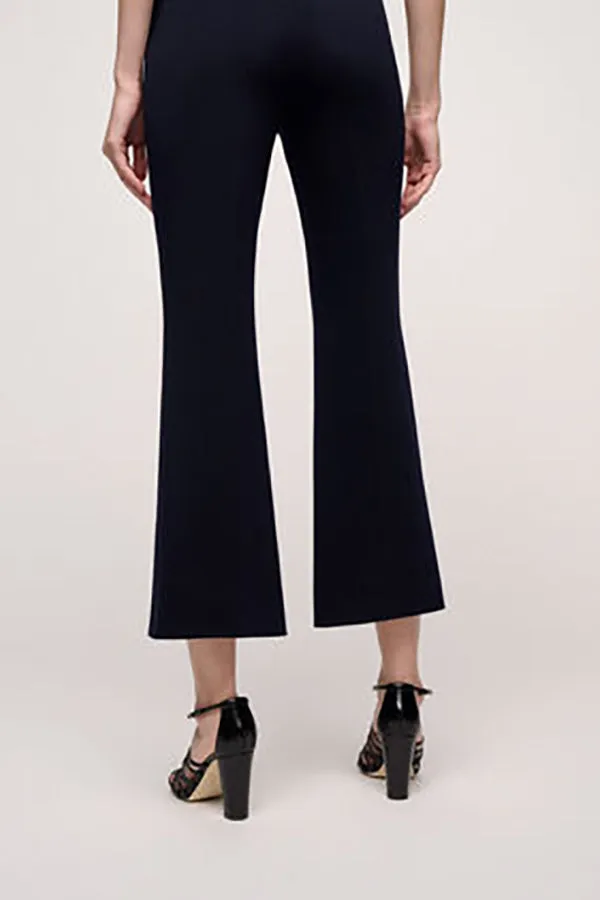 Luisa Spagnoli MINERVA BLUE JERSEY CROPPED FLARED TROUSERS