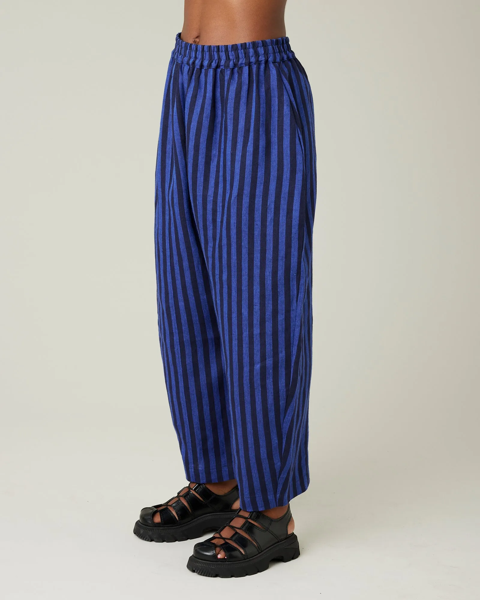 Mabel Indigo Stripe Linen Trousers