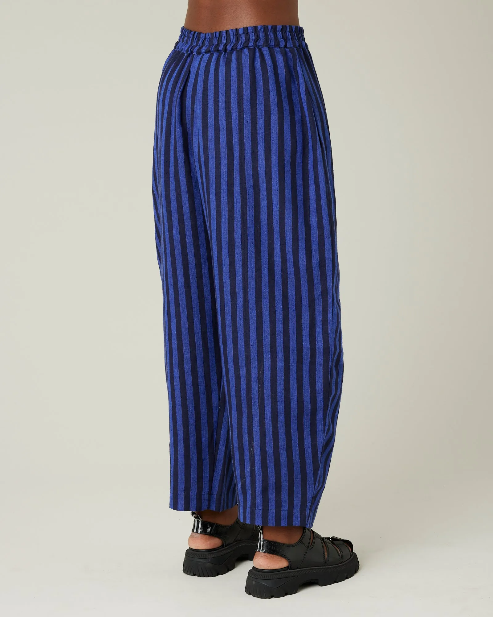 Mabel Indigo Stripe Linen Trousers