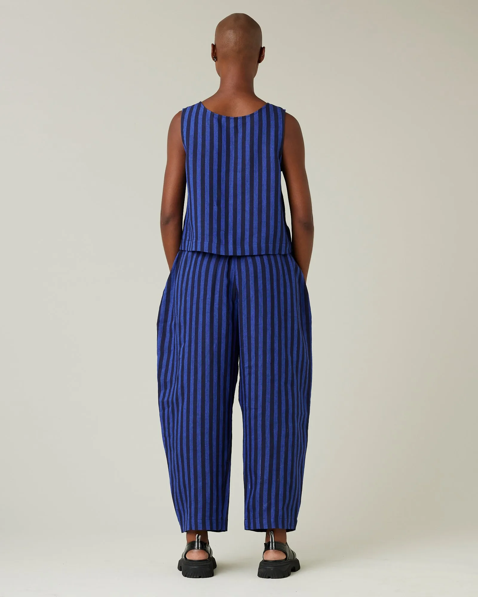 Mabel Indigo Stripe Linen Trousers