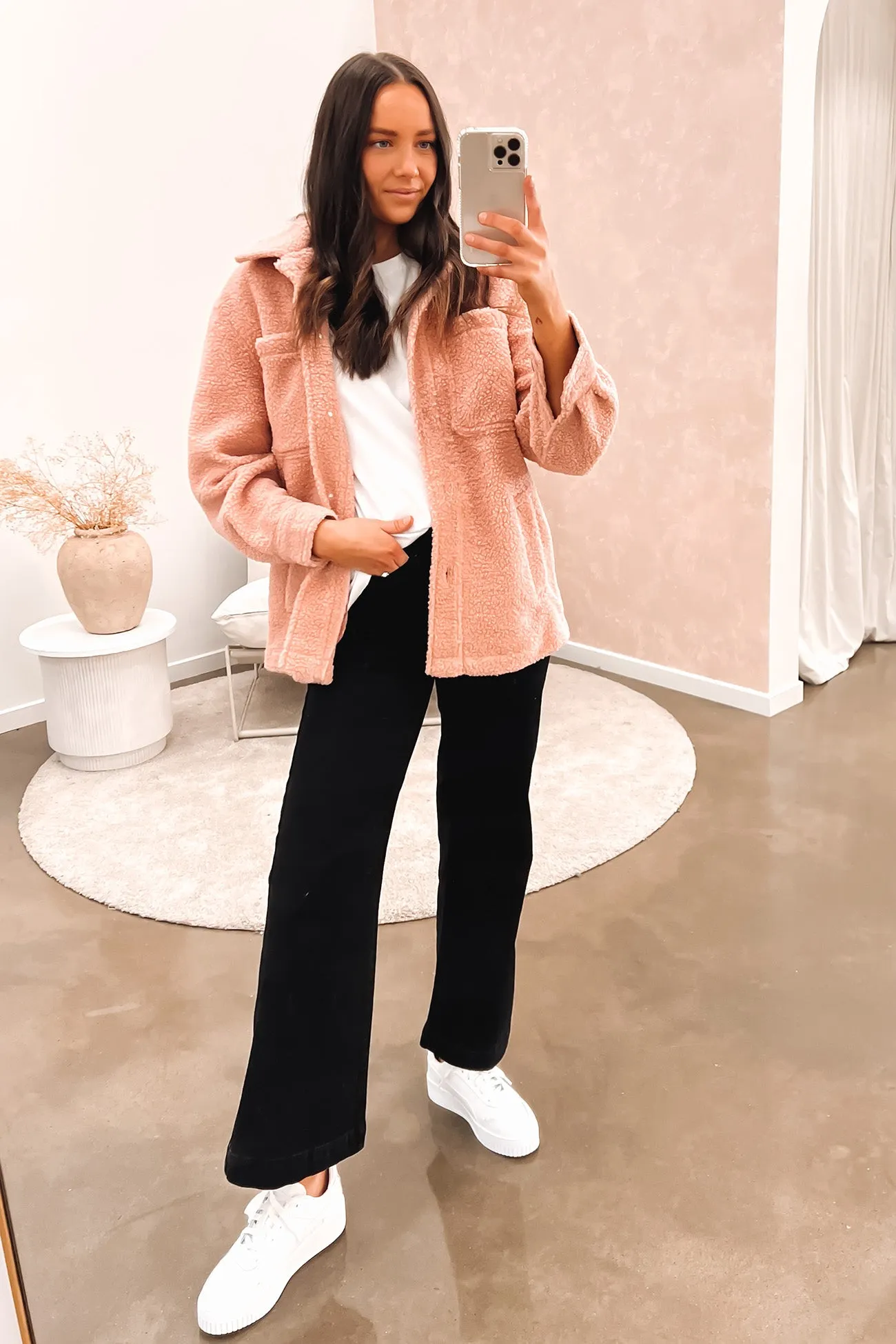 Maisy Sherpa Jacket Blush