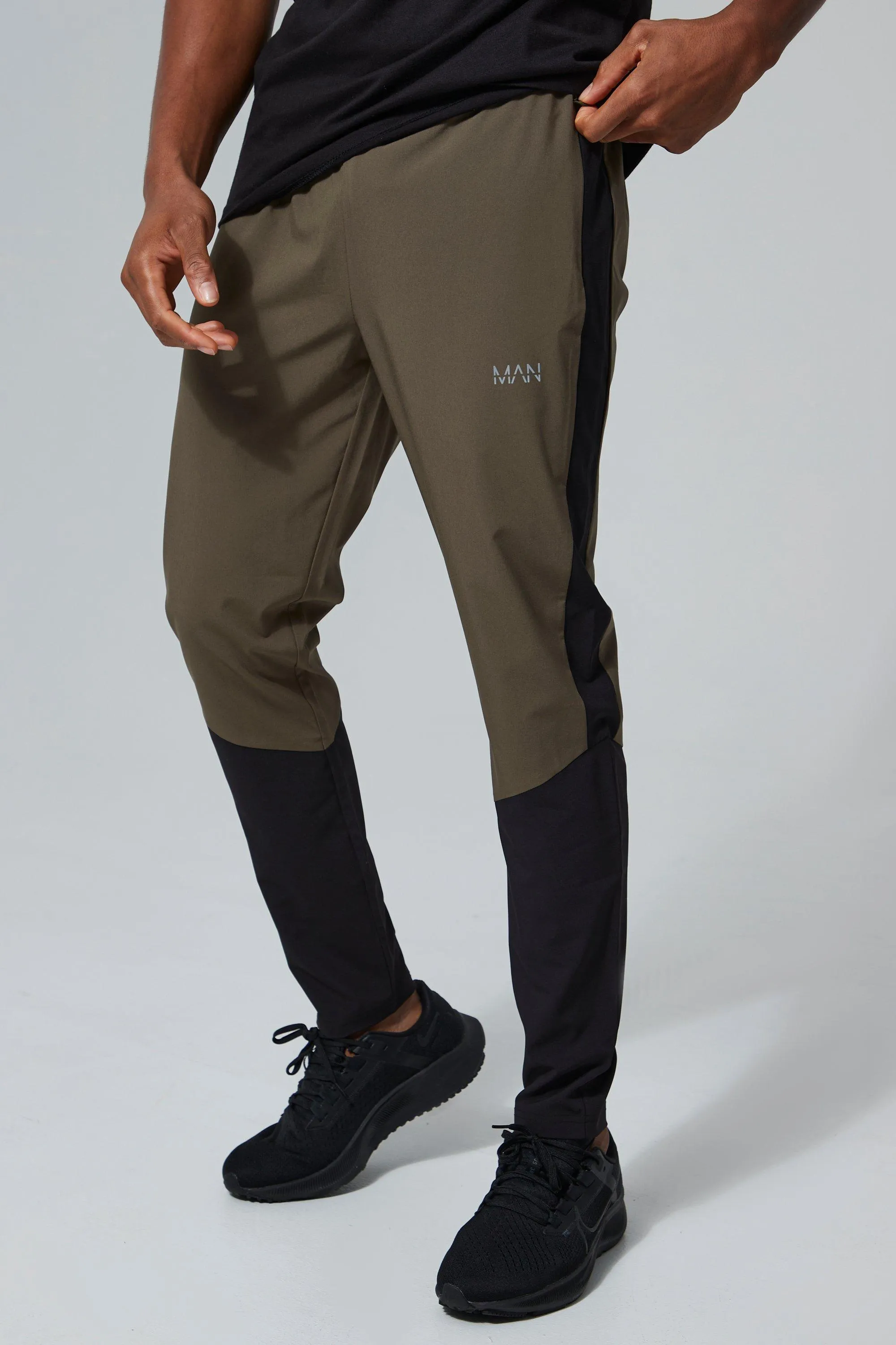 Man Active Two Tone Gym Joggers | boohooMAN UK