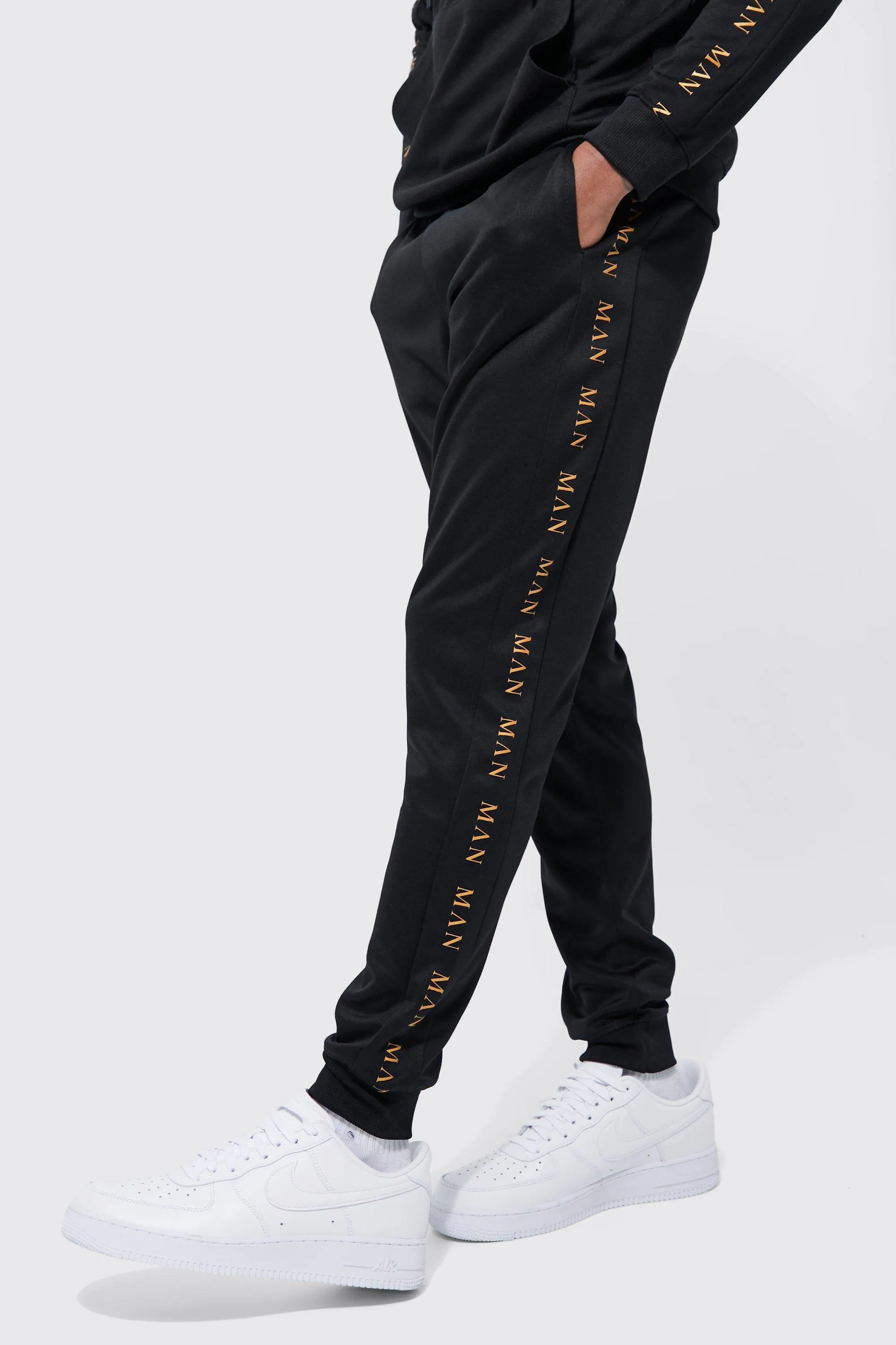 Man Gold Skinny Tricot Joggers