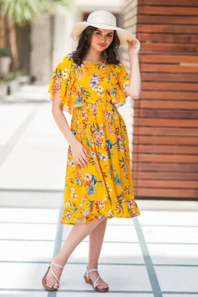 Marigold Maternity & Nursing Flap Dress