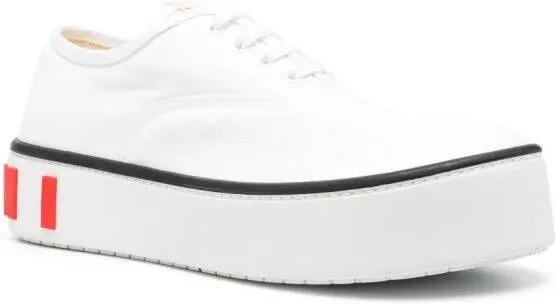 Marni logo-embossed flatform sneakers White