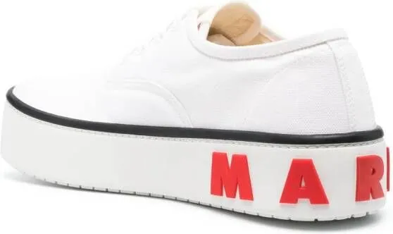 Marni logo-embossed flatform sneakers White