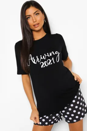 Maternity 'Arriving In 2021' Pajama Short Set