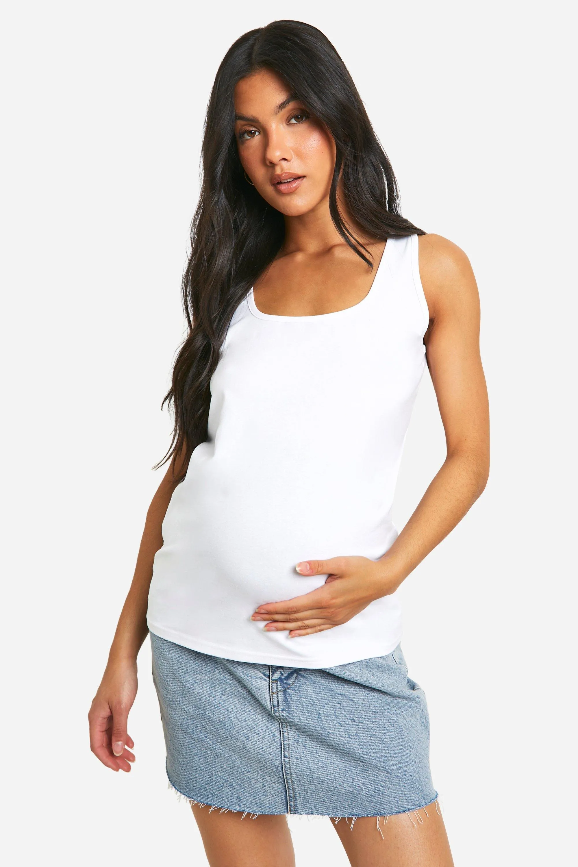 Maternity Basic Square Neck Tank Top Top