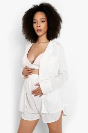 Maternity Bralette Pajama Short 3Pc Set