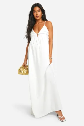 Maternity Linen Look Strappy Maxi Dress