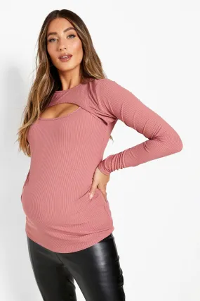 Maternity Rib Keyhole Top