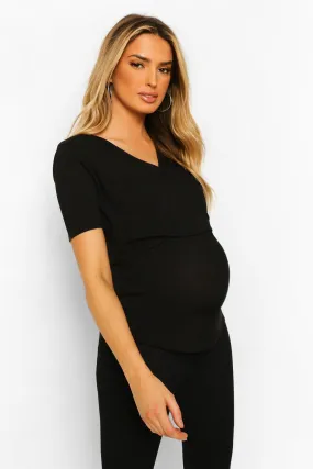 Maternity Rib Wrap Nursing T-Shirt