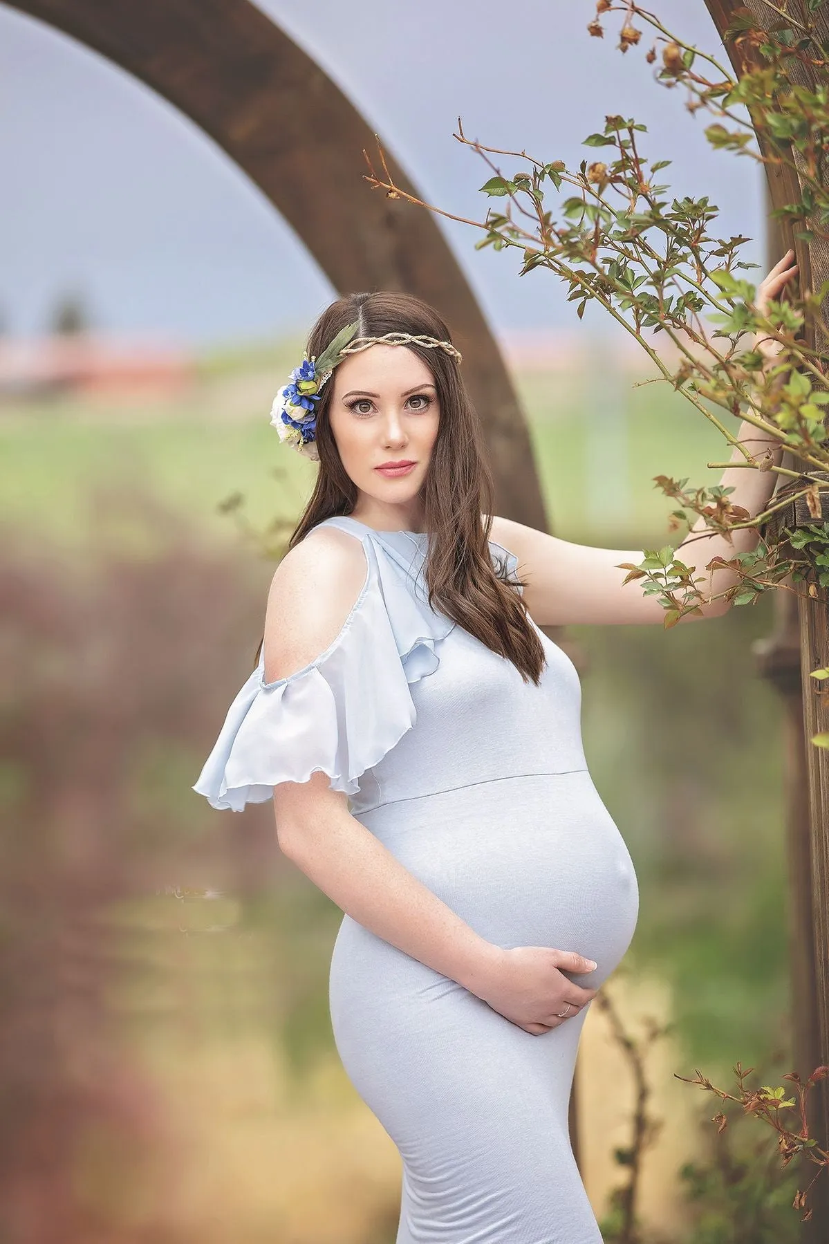 MBluxy Elegant Plus Size Photography Maternity  Dress