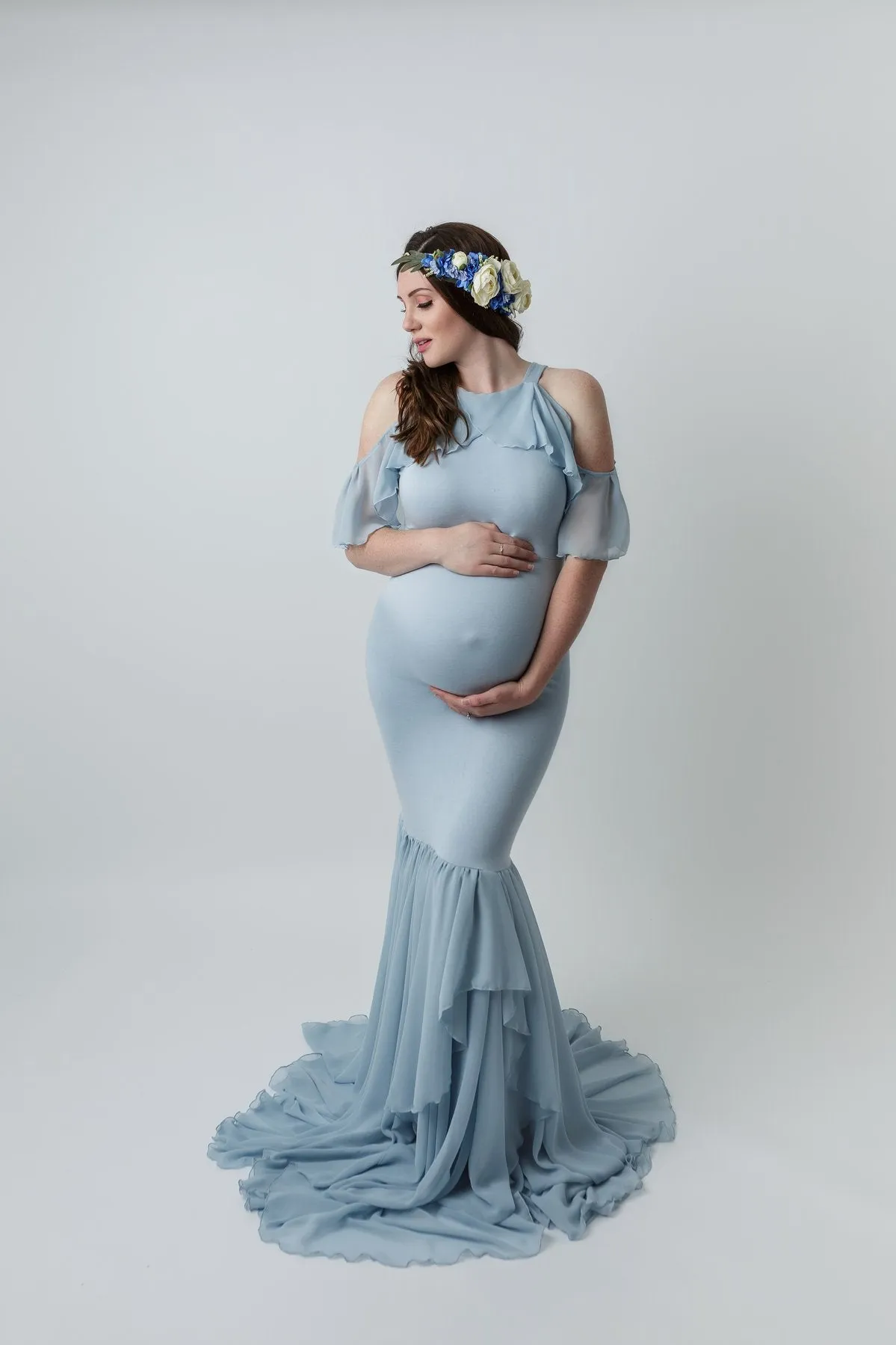 MBluxy Elegant Plus Size Photography Maternity  Dress