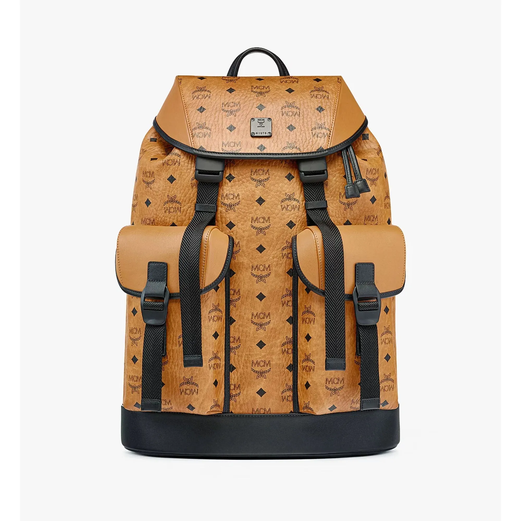 MCM Large Brandenburg Backpack in Visetos and Nappa Leather