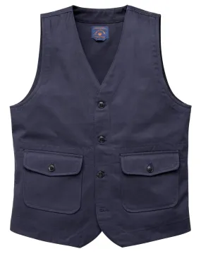 Men vest with patch pockets, Dark blue | Manufactum