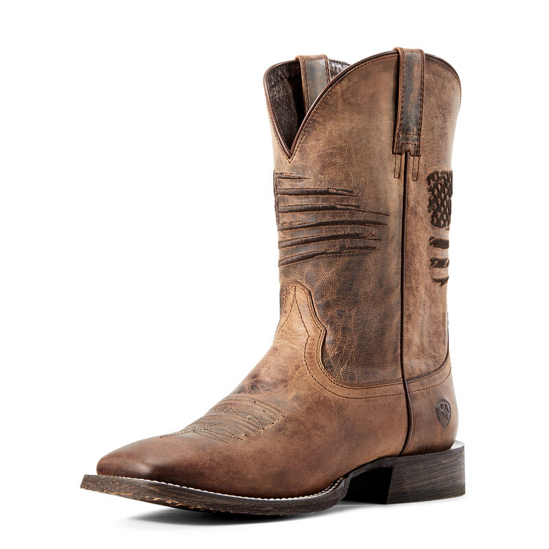 Men's Core West Circuit Patriot Western Boot in Weathered Tan