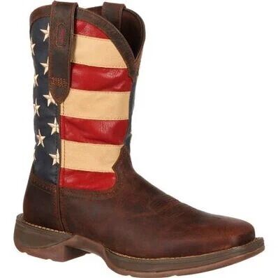 Men's Rebel Patriotic Pull-On Western Boot in Brown