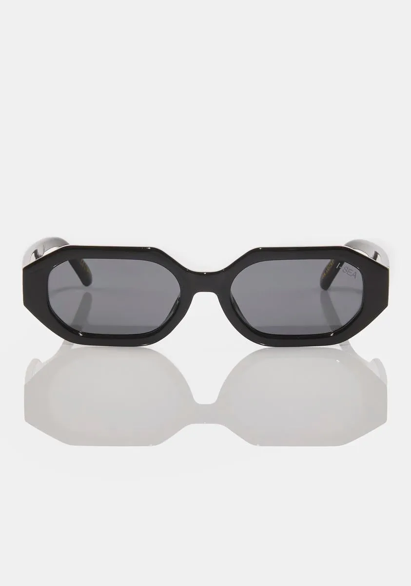 Mercer Black Oval Sunglasses-