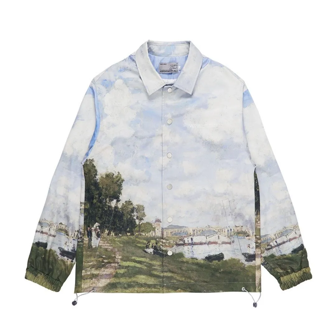 Monet Oil Painting Coach Jacket