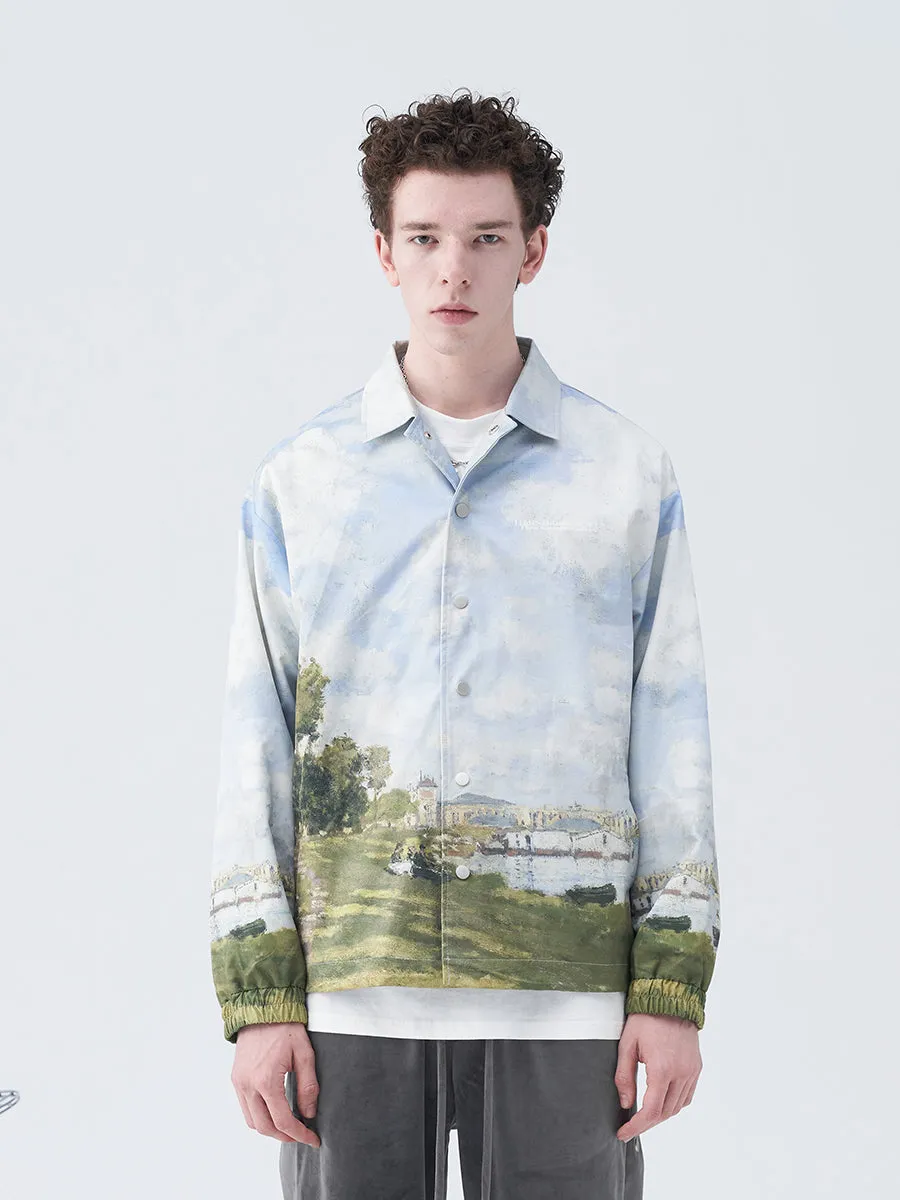 Monet Oil Painting Coach Jacket