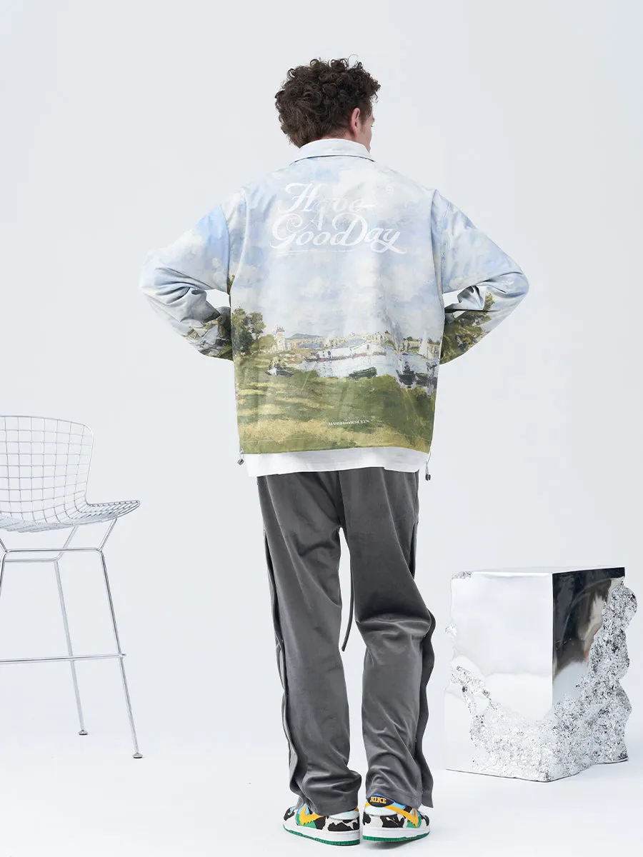 Monet Oil Painting Coach Jacket