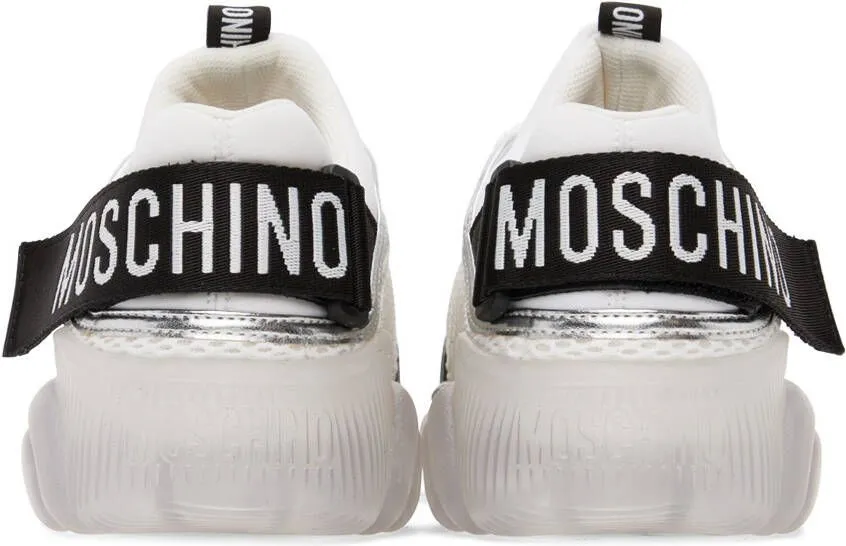 Moschino White Logo Tape Teddy Sneakers