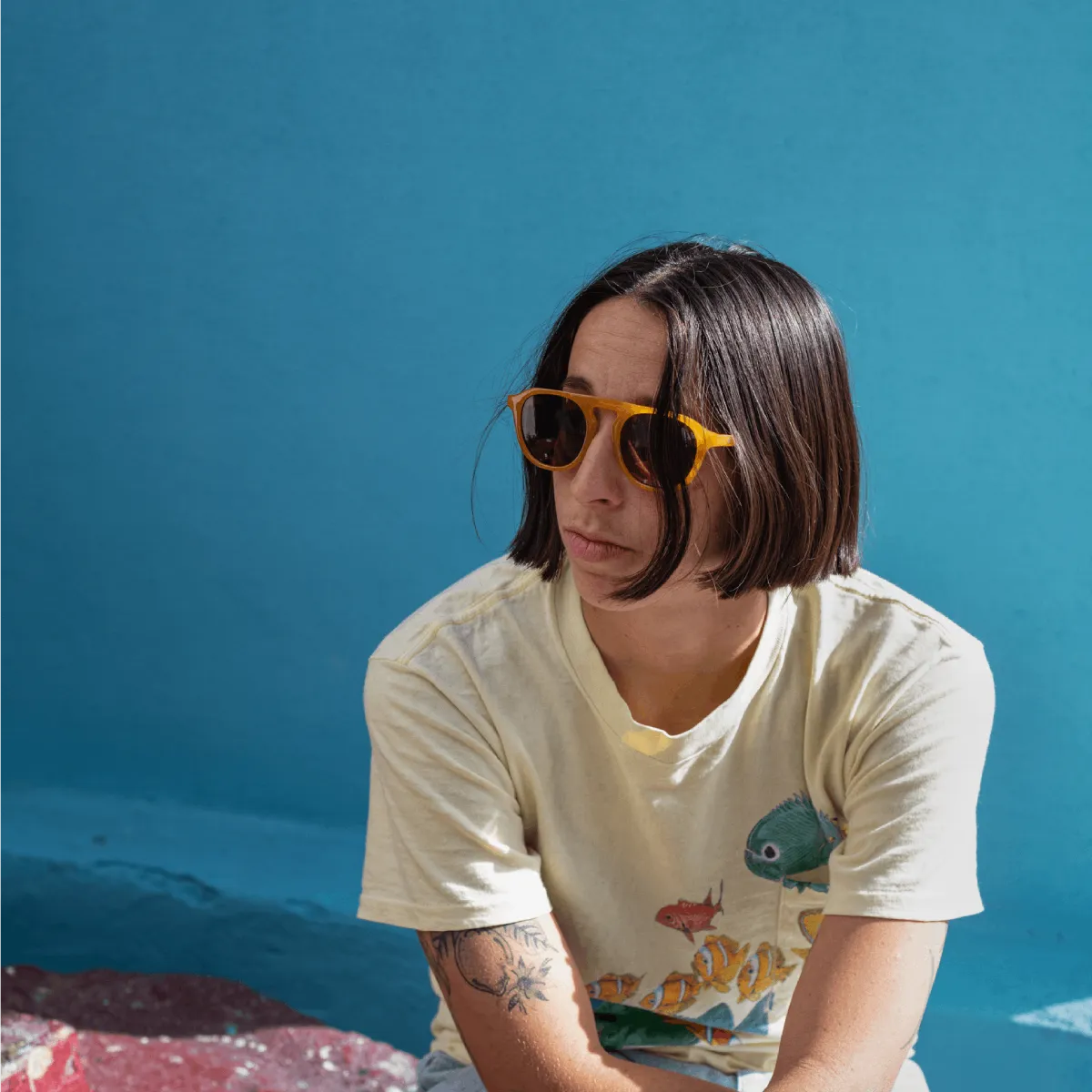 Mustard recycled sunglasses