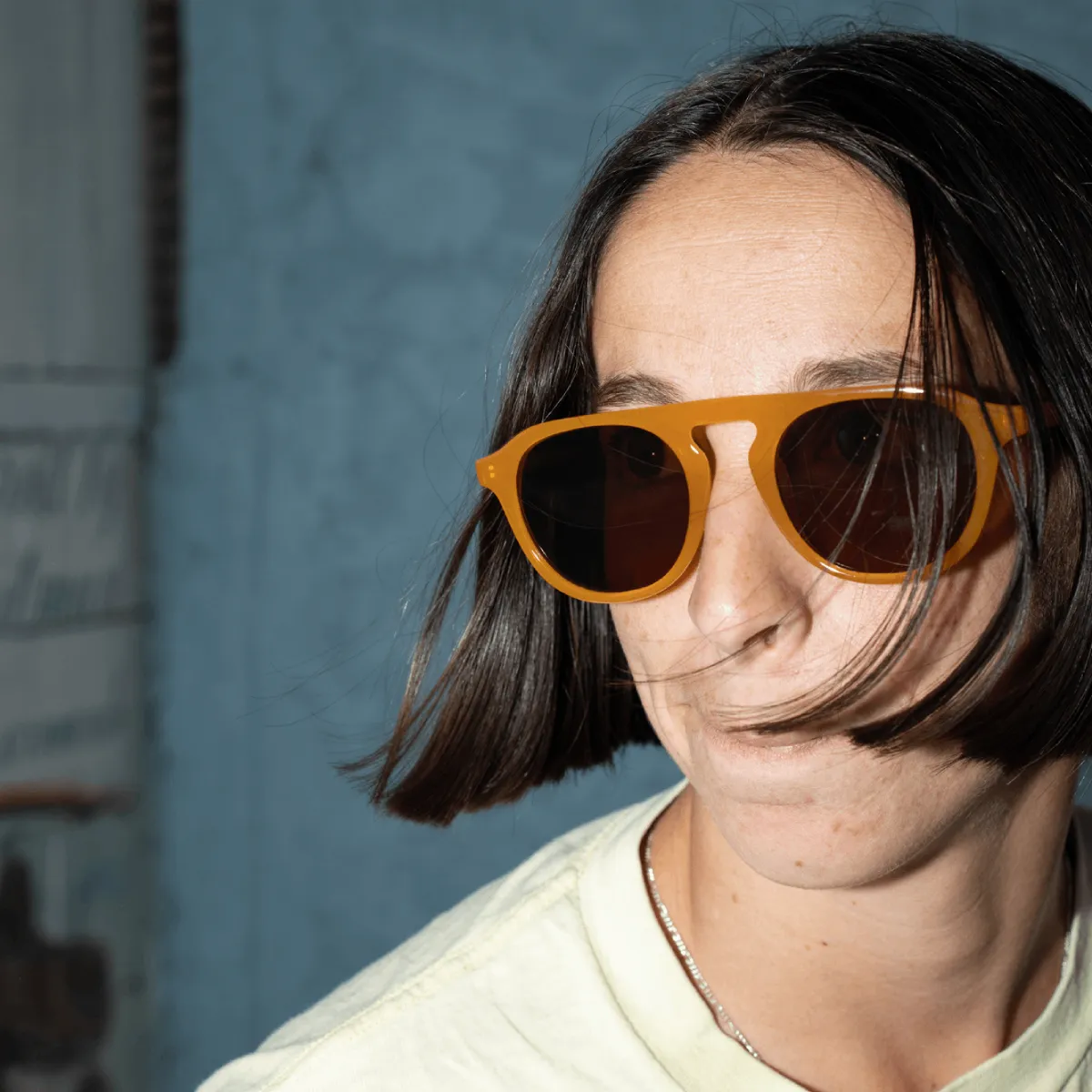 Mustard recycled sunglasses