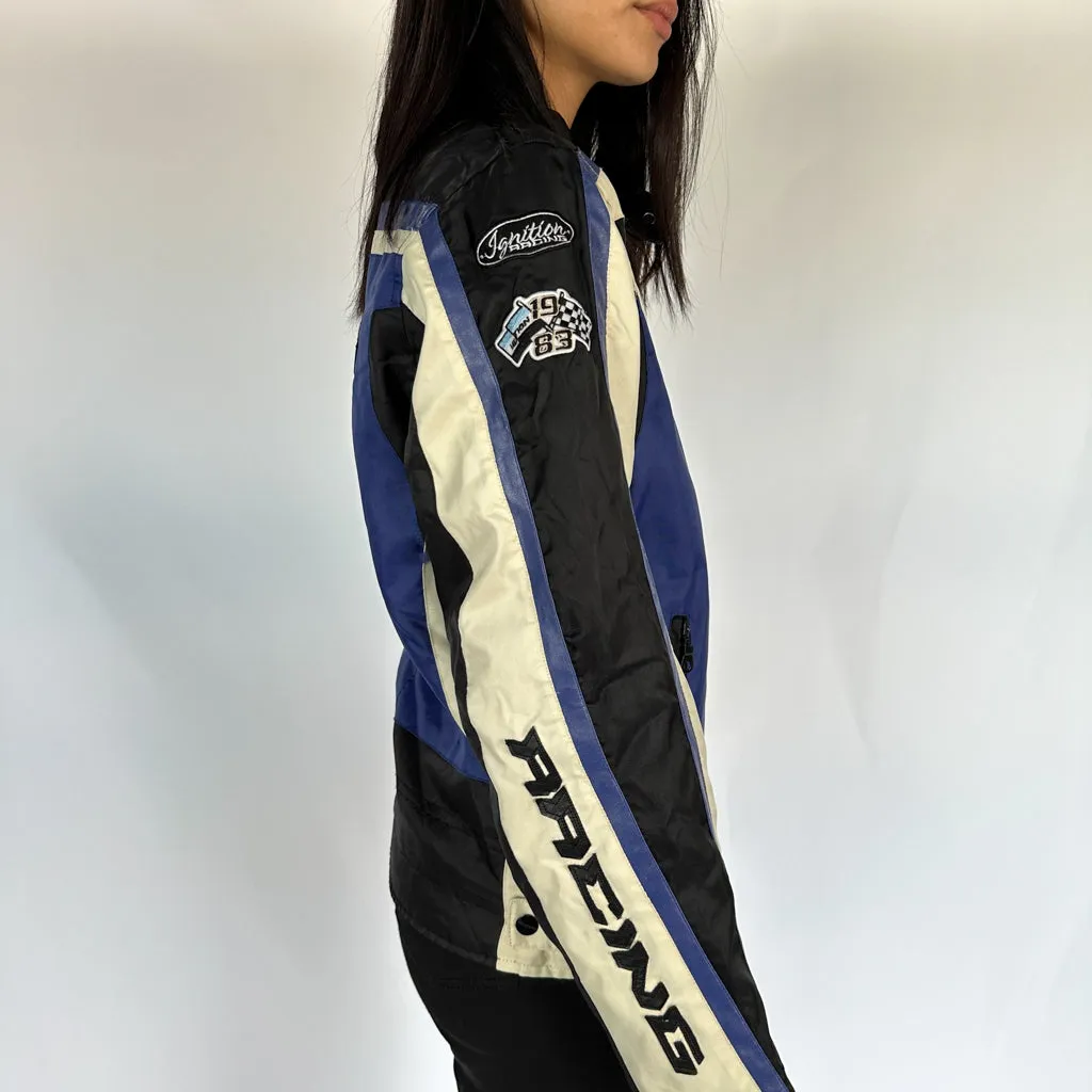 Navy Blue 90s Fishbone Racing Jacket (S)