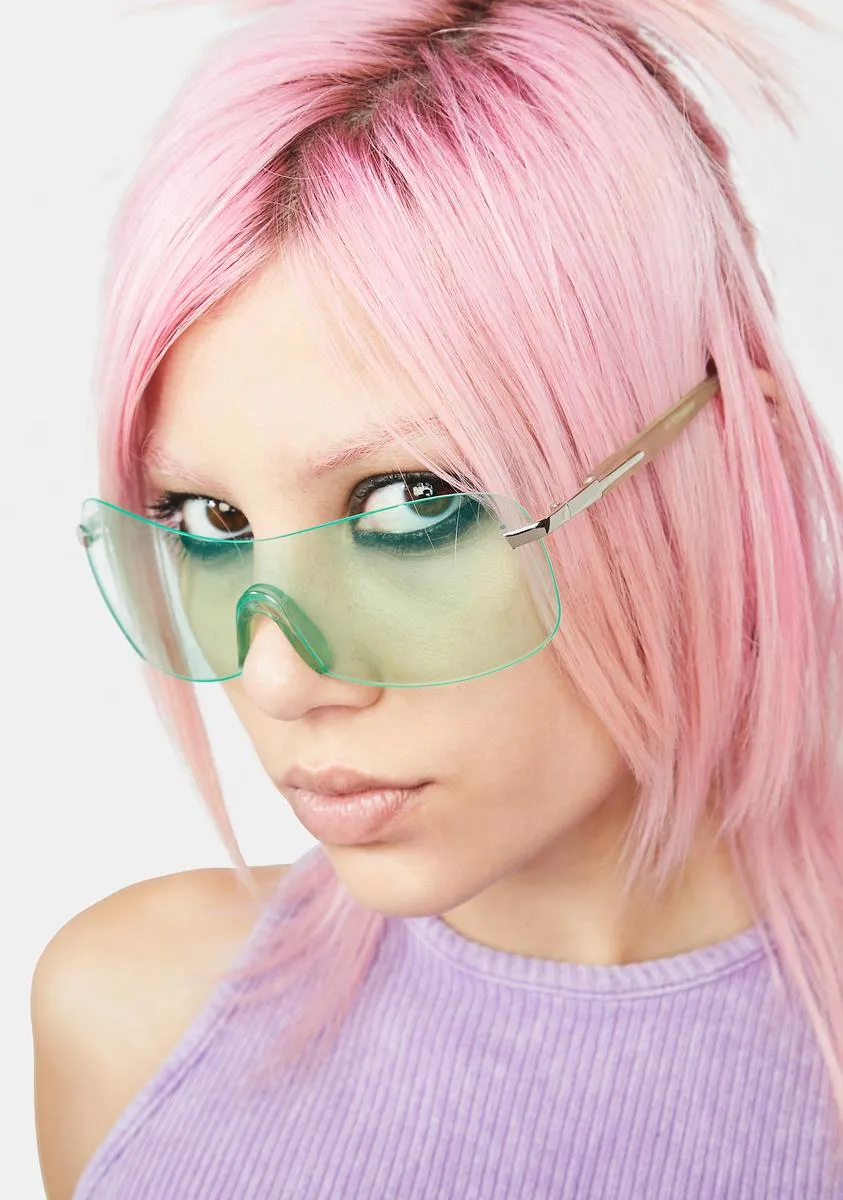 Nicole Green Shield Sunglasses-