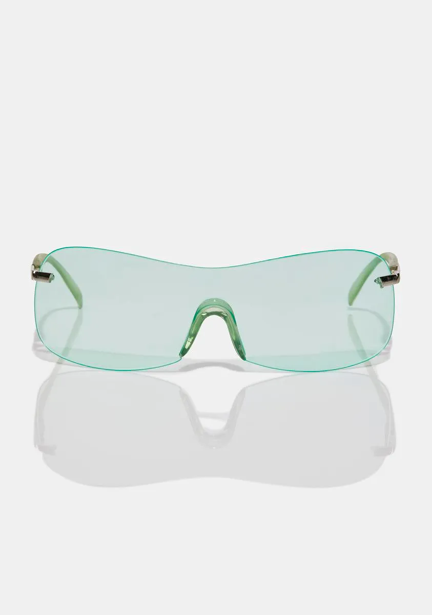 Nicole Green Shield Sunglasses-