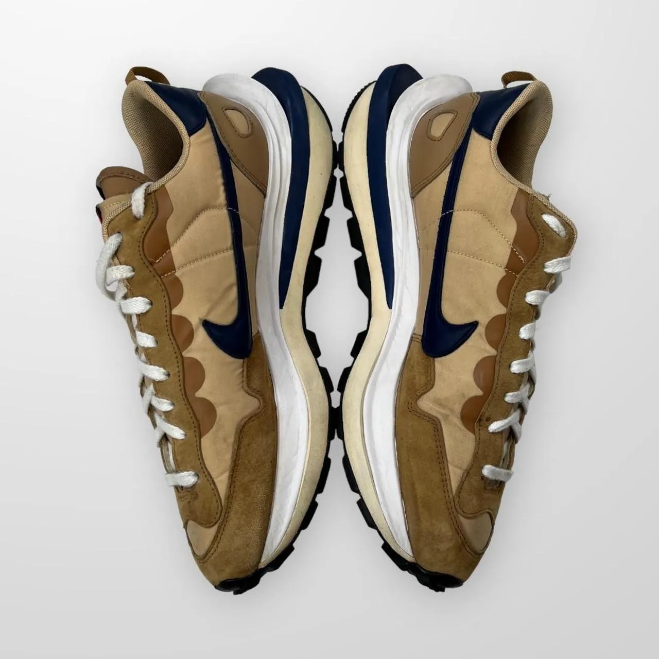 Nike Sacai Vaporwaffle Trainers In Sesame Blue Void