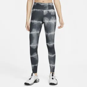 Nike Women's Dri-FIT One Luxe  Mid-Rise Printed Training Leggings Black / White / Clear