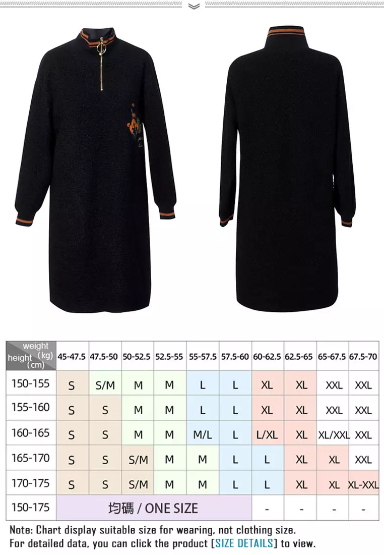 ONX.HK Loose Embroidered Fleece Sweatshirt Dress