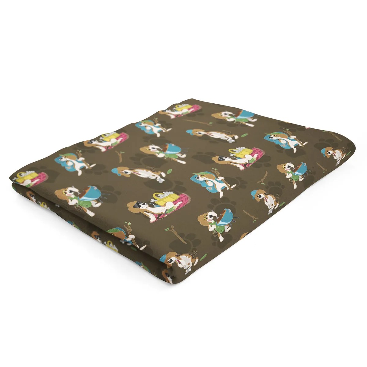 Oversized Fleece Thermal Blanket 180cm x 200cm - Brown Dog Design