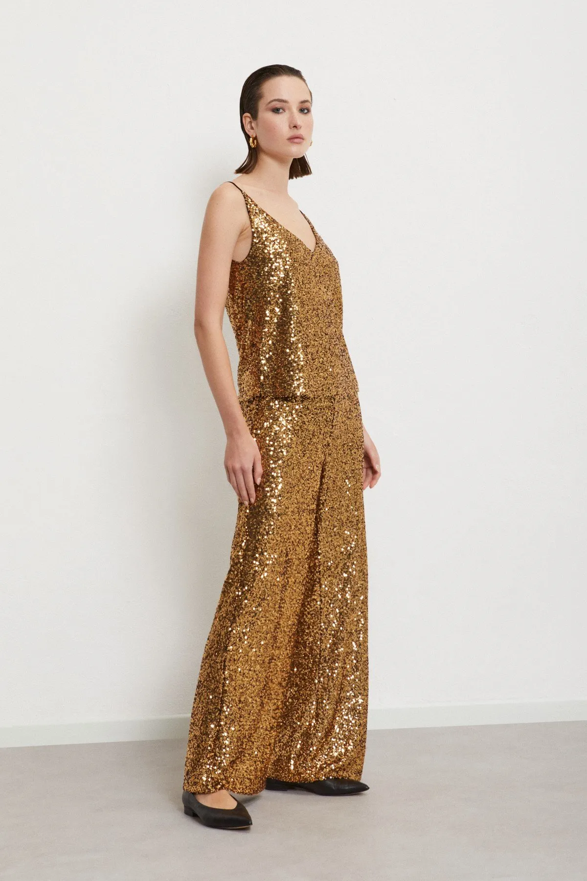 Palazzo trousers with sequins