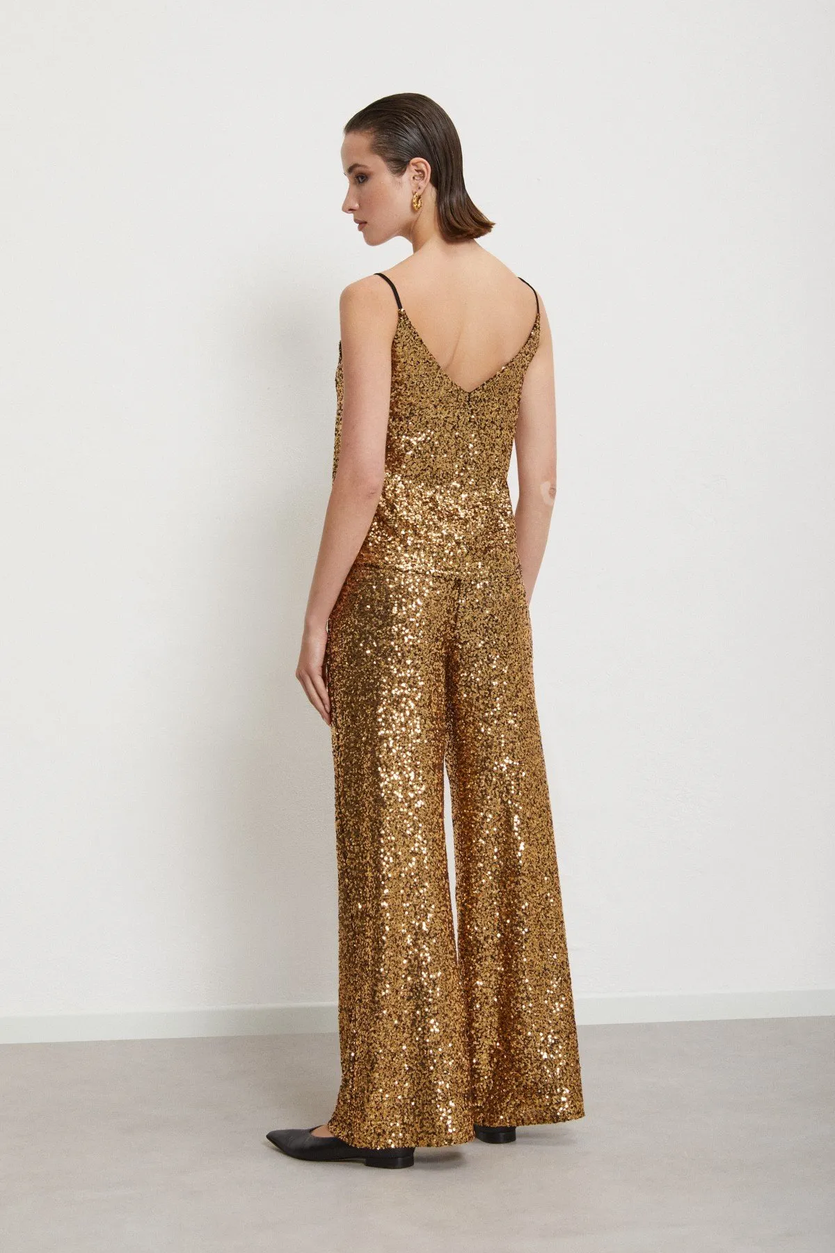 Palazzo trousers with sequins