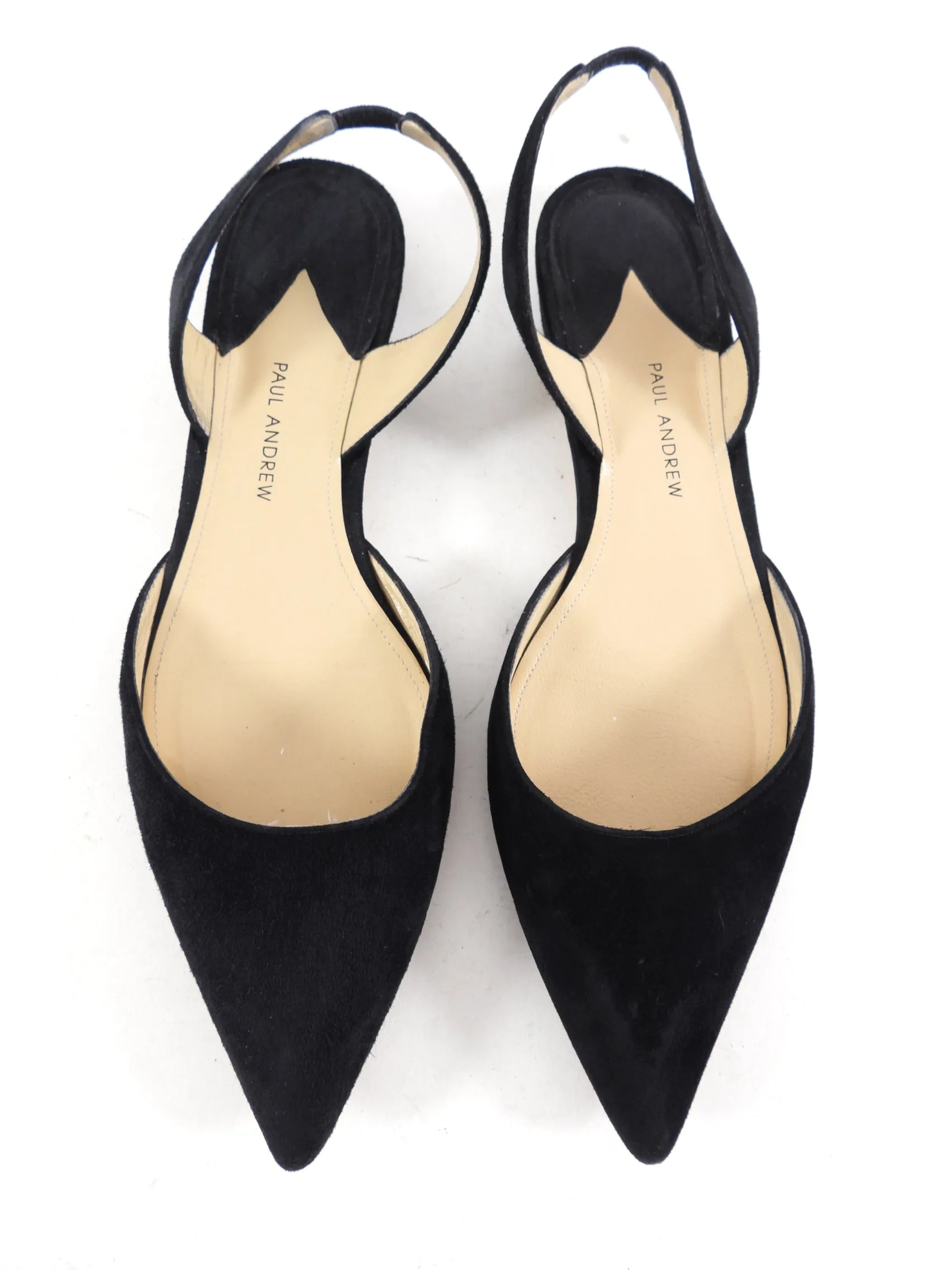 Paul Andrew Black Suede Slingback Flats - 41