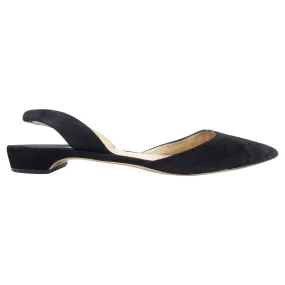 Paul Andrew Black Suede Slingback Flats - 41