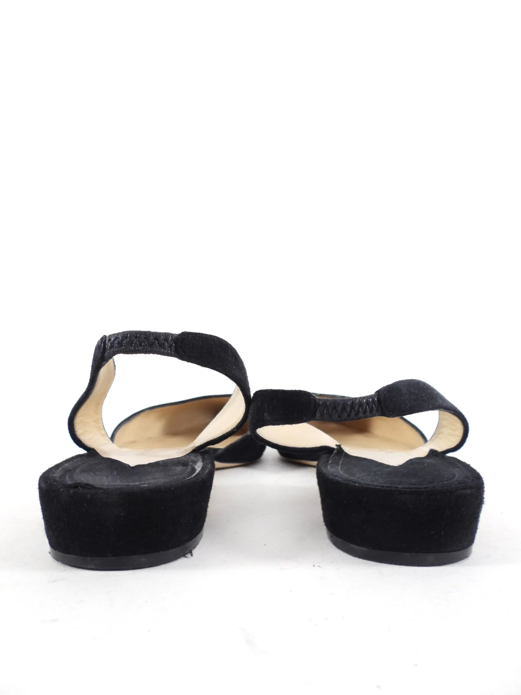 Paul Andrew Black Suede Slingback Flats - 41