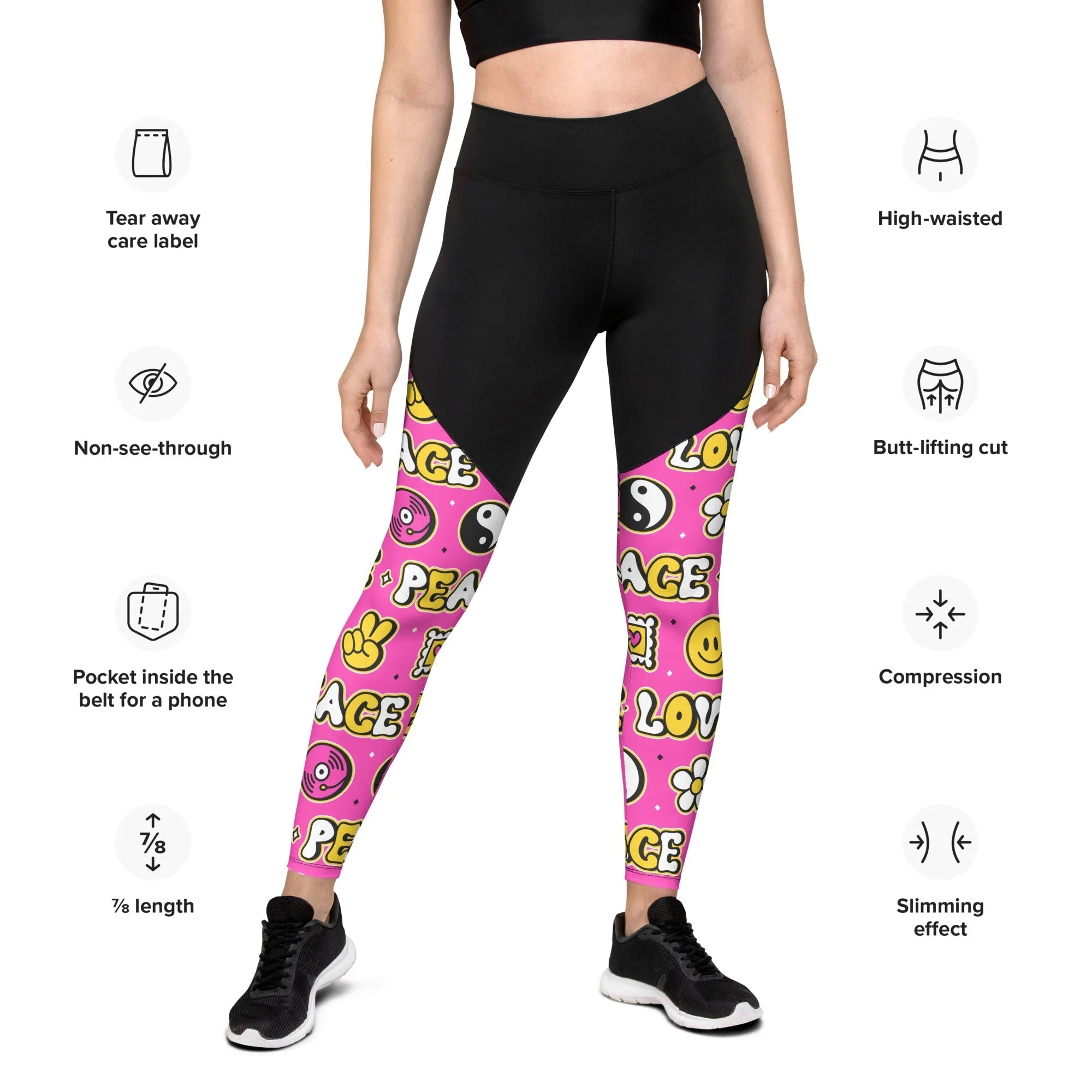 Peace and Love Compression Leggings